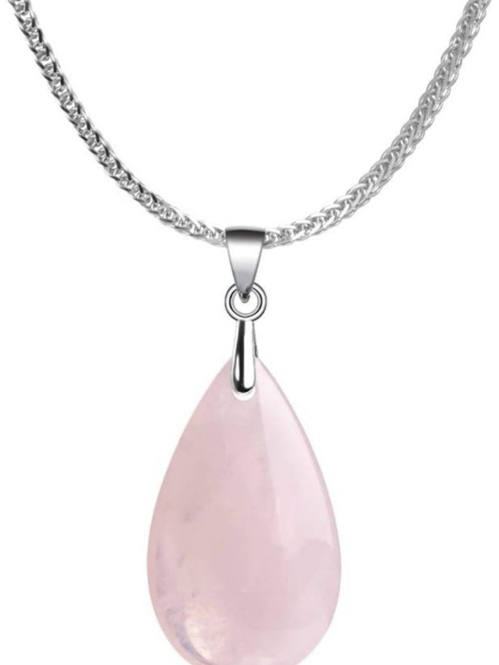 925 Sterling Silver Natural Crystal Pendant Necklace for Women, Birthstone